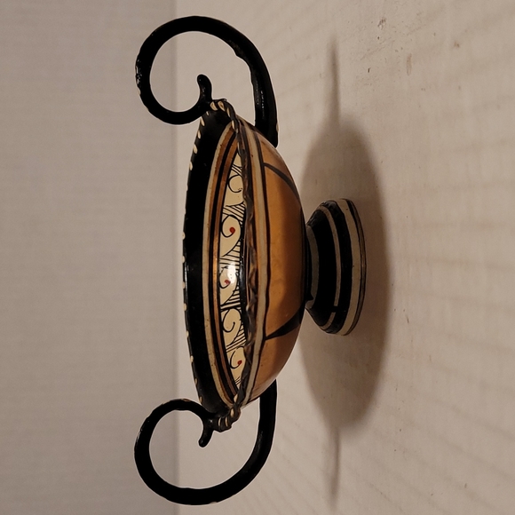 Vintage Hand Made Mini Copper Painted Dish with Handles - Picture 1 of 16